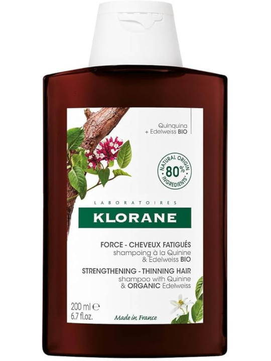 KLORANE CHAMPU A LA QUININA  Y EDELWEISS BIO 200 ML