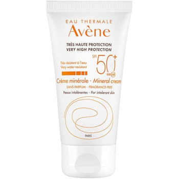 Avène Crema Mineral SPF 50+ 50 ml | Protector Solar Facial para Pieles