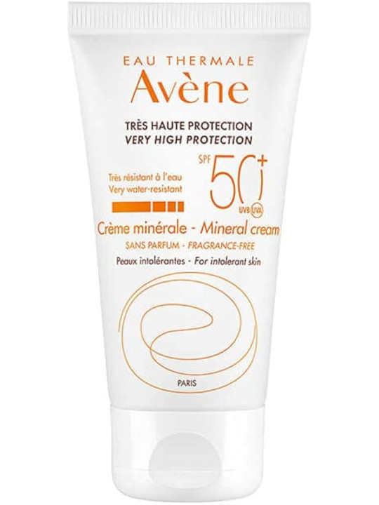 Avène Crema Mineral SPF 50+ 50 ml | Protector Solar Facial para Pieles