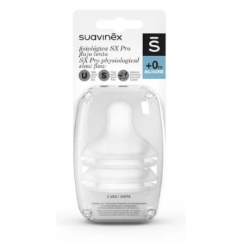 Suavinex Tetina Silicona Fisiológica 0 m Flujo Lento (2 uds)