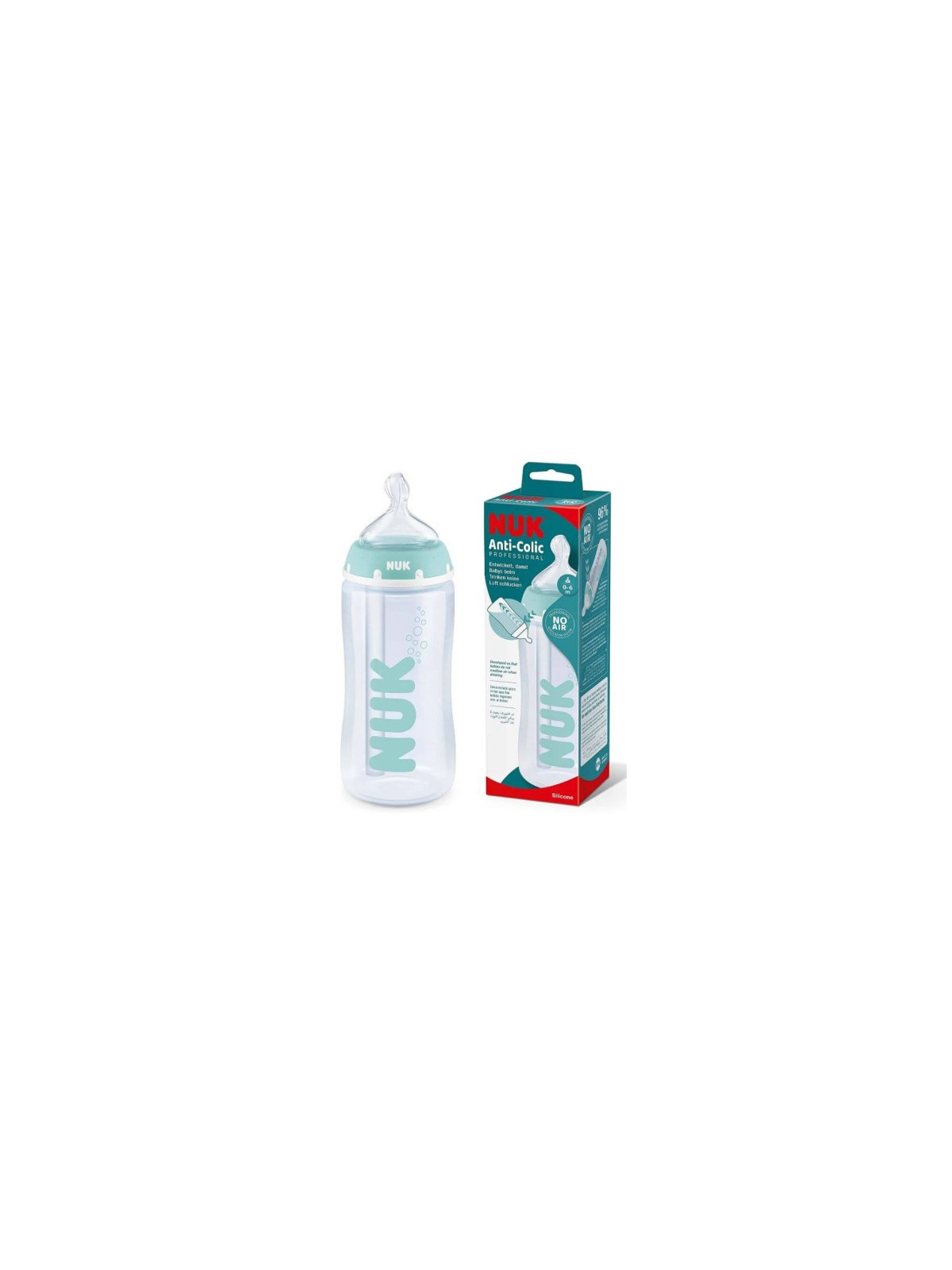 NUK BIBERON SILICONA 0-6M ANTICOLICO 300 ML