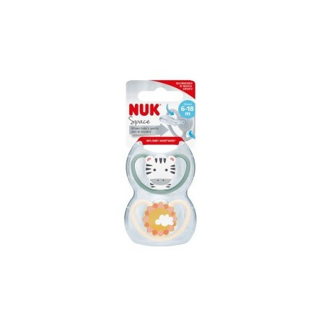 Chupetes NUK Space 6-18 m silicona – Pack 2 unidades