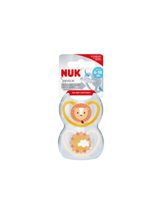 Chupetes NUK Space 6-18 m silicona – Pack 2 unidades
