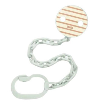 Cadenita sujeta chupetes NUK con clip seguro – accesorio bebé