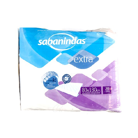 Sabanindas Protector Absorvente Extra Ajustable 80x180cm 20ud
