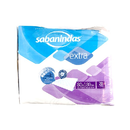 Sabanindas Protector Absorvente Extra Ajustable 80x180cm 20ud