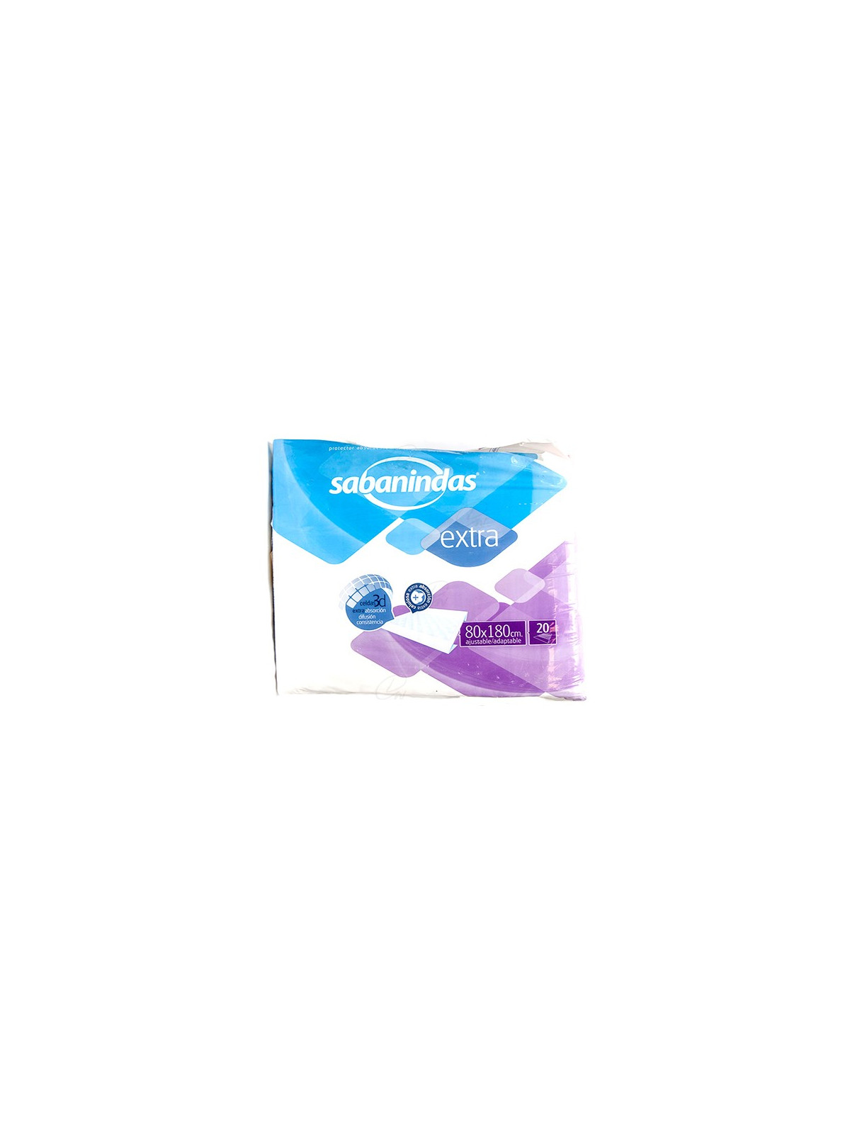 Sabanindas Protector Absorvente Extra Ajustable 80x180cm 20ud