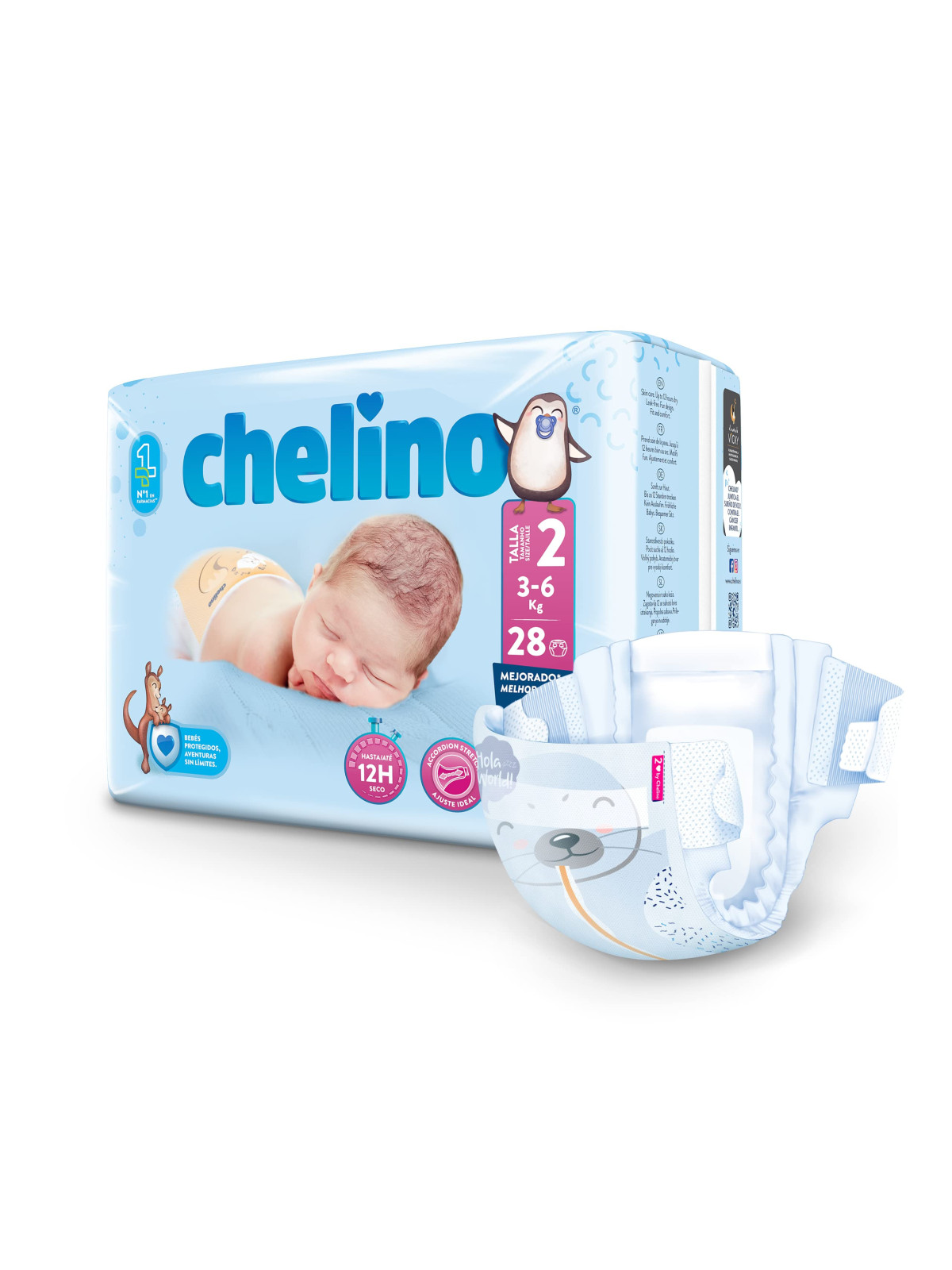 Chelino Fashion & Love T2 (3‑6 kg) 28 pañales | Muy absorbentes