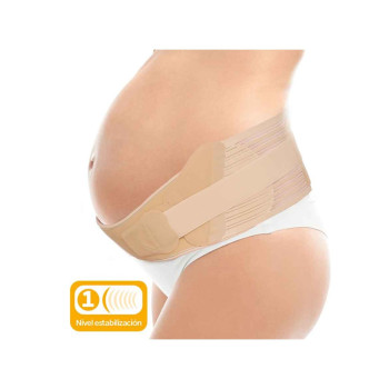 Faja embarazada beige talla única – soporte lumbar y abdominal