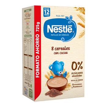 Nestlé papilla 8 cereales con cacao 725 g bebé +12 meses