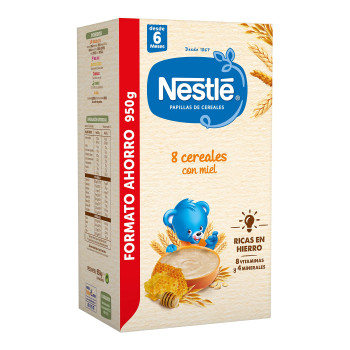 Nestlé papilla 8 cereales con miel 950 g bebé +6 meses