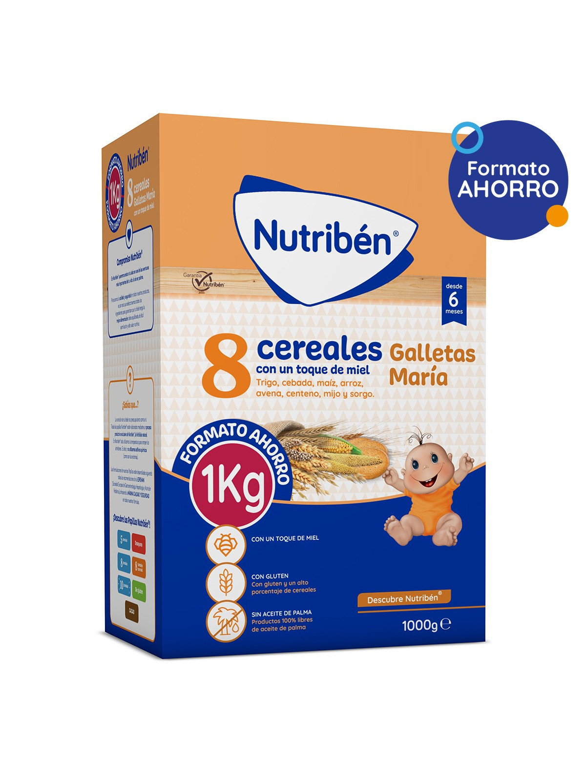 Nutribén papilla 8 cereales galletas María 1 kg bebé +6 meses