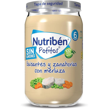 Nutribén potito merluza con guisantes y zanahorias 235 g bebé