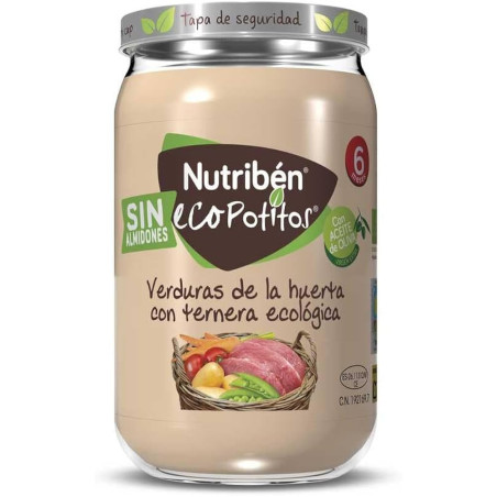 Nutribén Eco Potito Verduras con Ternera 200g | Ecológico