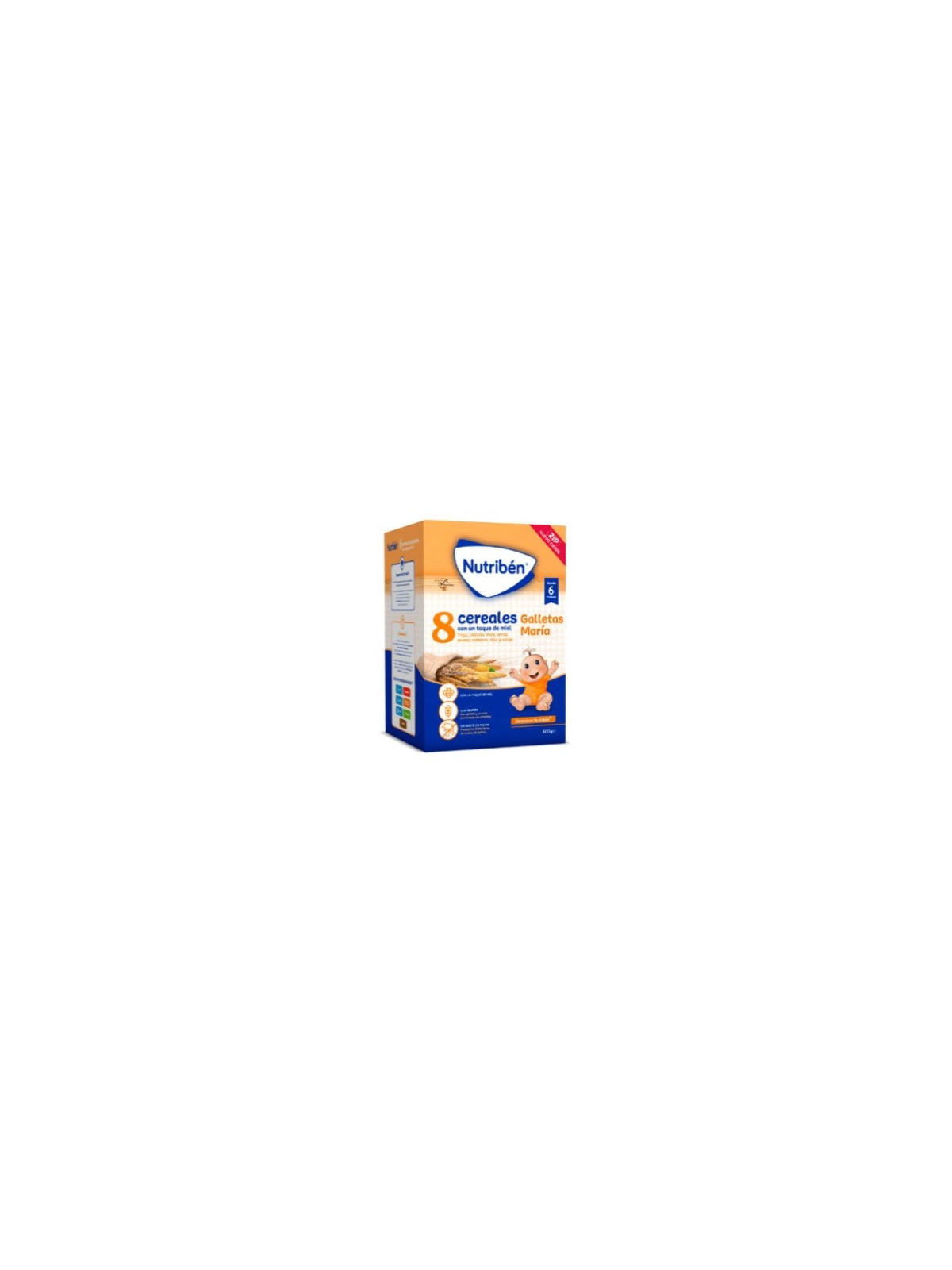 Papilla Nutribén® 8 Cereales Miel y Galleta María 600 g | Baby