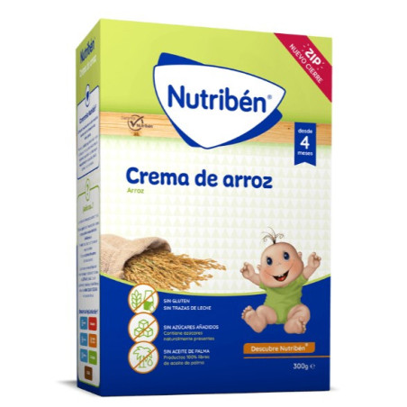Crema de Arroz Nutribén® 300g | Papilla Infantil Sin Gluten