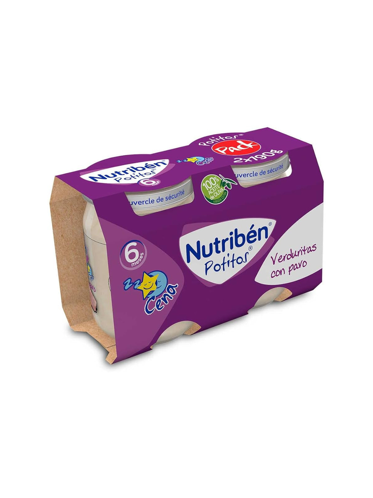 NUTRIBEN POTITO CENA VERDURITAS CON PAVO 2x190 G