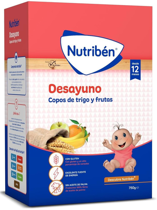 Papilla Nutribén Desayuno Copos de Trigo con Frutas 750 g