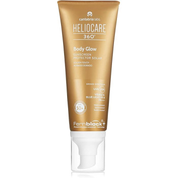 Heliocare 360° Body Glow SPF 50+ 100 ml | Brillo dorado y protección