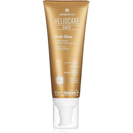 Heliocare 360° Body Glow SPF 50+ 100 ml | Brillo dorado y protección