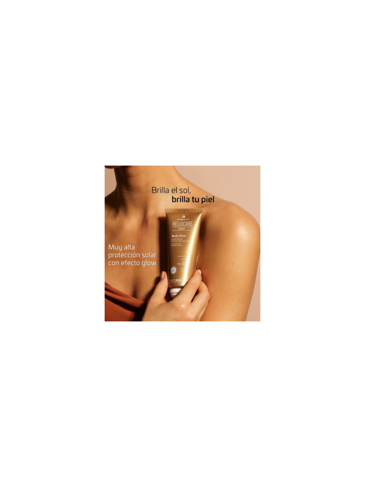 Heliocare 360° Body Glow SPF 50+ 100 ml | Brillo dorado y protección