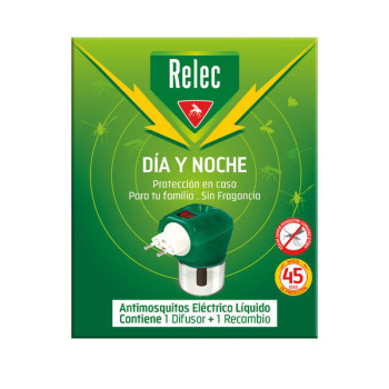 RELEC ANTIMOSQUITOS ELECTRICO LIQUIDO DIA Y NOCHE 1 DIFUSOR + 1 RECAMBIO