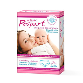 INDASEC POSTPARTO BRAGUITAS DESECHABLES TALLA UNICA 4 U