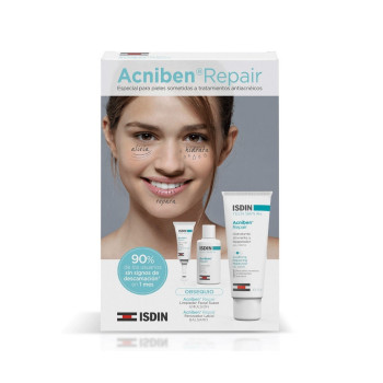 ISDIN ACNIBEN REPAIR HIDRATANTE ALIVIANTE Y REPARADOR + LIMPIADOR FACIAL SUAVE Y RENOVADOR LABIAL DE REGALO