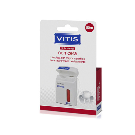 Vitis Cinta Dental con Cera 50 m | Limpieza suave y eficaz