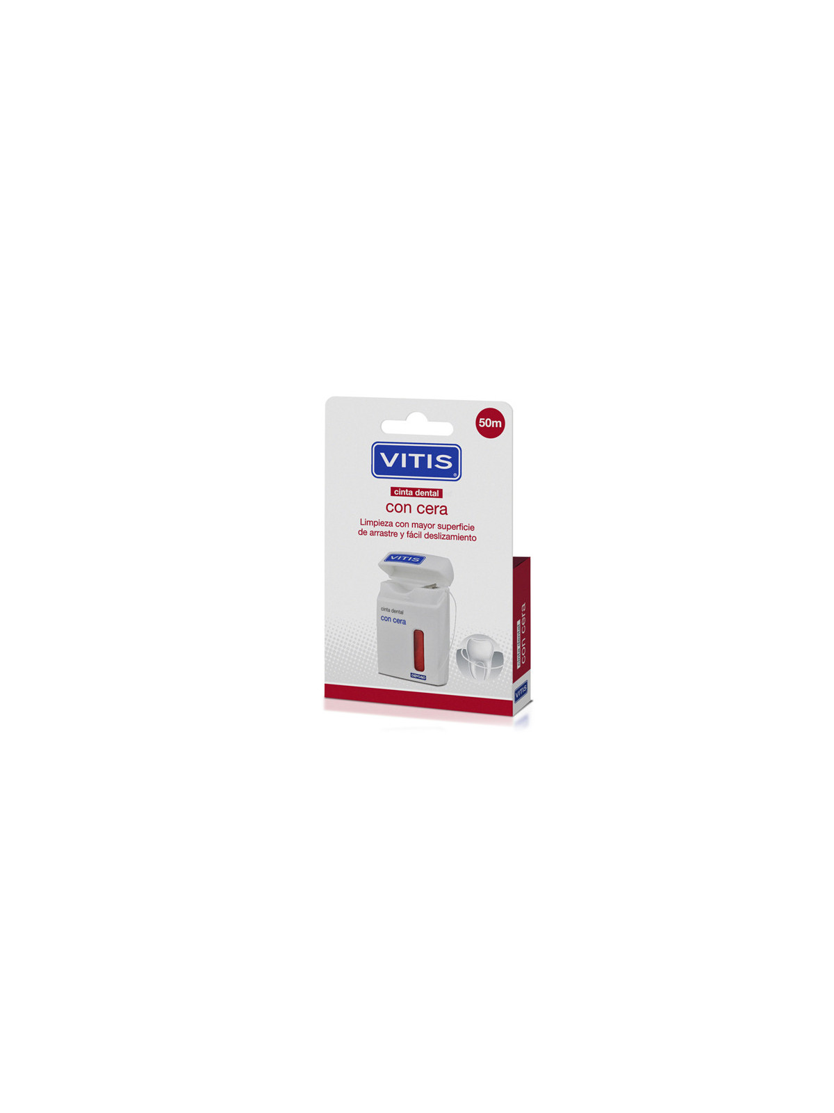 Vitis Cinta Dental con Cera 50 m | Limpieza suave y eficaz