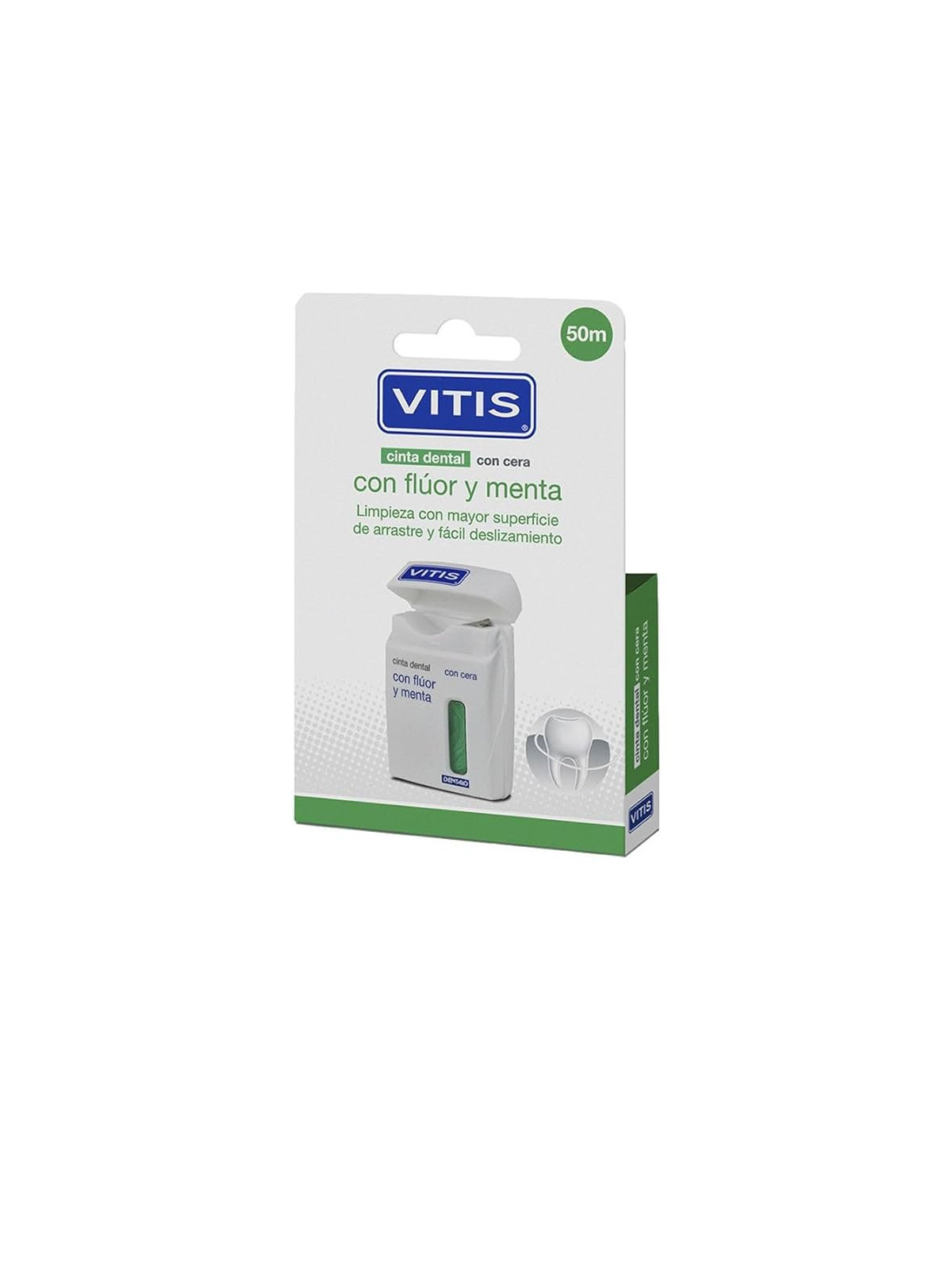 Vitis Cinta Dental con Flúor y Menta 50 m | Limpieza eficaz y frescor