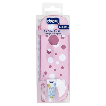 CHICCO SET DENTAL PRIMEROS DIENTES ROSA