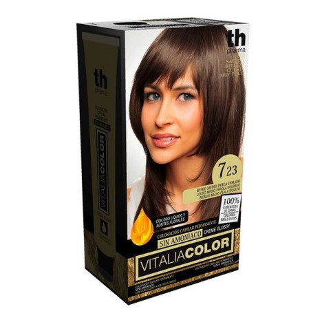 TH PHARMA TINTE COLOR SIN AMONIACO TONO 7.23 RUBIO MEDIO PERLA DORADO