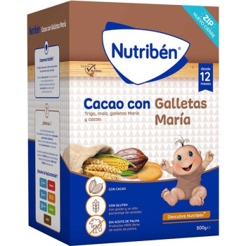 NUTRIBEN PAPILLA CACAO CON GALLETAS MARIA 500 G