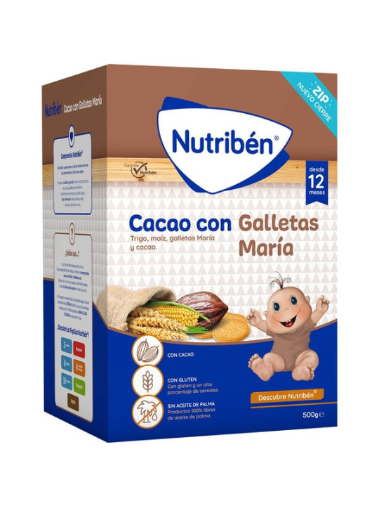 NUTRIBEN PAPILLA CACAO CON GALLETAS MARIA 500 G