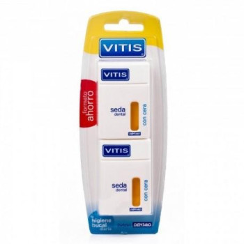 Vitis Con Cera Duplo Seda Dental 50 m | Limpieza suave entre los dient