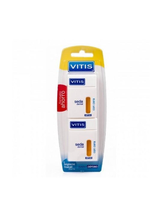 Vitis Con Cera Duplo Seda Dental 50 m | Limpieza suave entre los dient