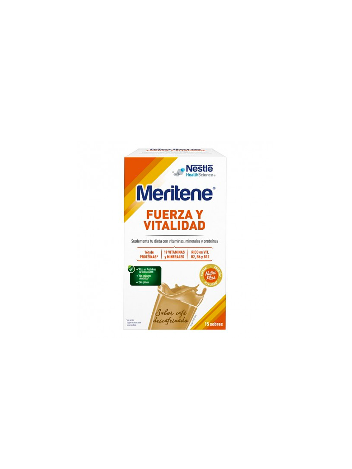 MERITENE BATIDO SABOR CAFE DESCAFEINADO 15 SOBRES x 30 G