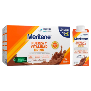 MERITENE FUERZA Y VITALIDAD DRINK SABOR CHOCOLATE 12 BOTELLAS X 180 ML