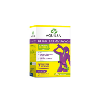AQUILEA DETOX + QUEMAGRASAS FORTE SABOR PIÑA 10 STICKS