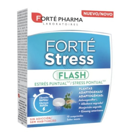 FORTEPHARMA FORTE STRESS FLASH 10 COMPRIMIDOS SABOR MENTA