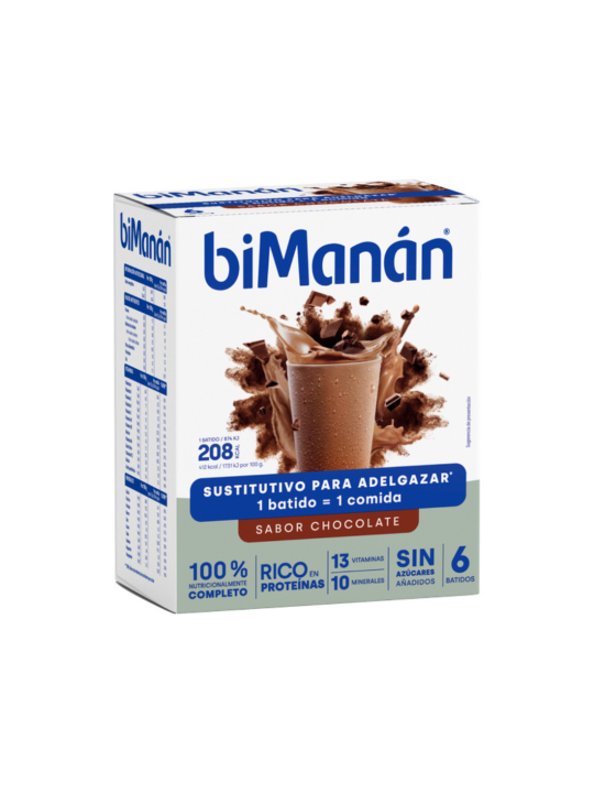 BIMANAN BATIDO SUSTITUTIVO SABOR CHOCOLATE 6 SOBRES