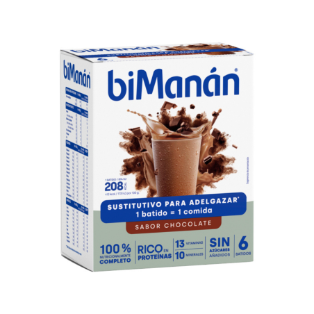 BIMANAN BATIDO SUSTITUTIVO SABOR CHOCOLATE 6 SOBRES