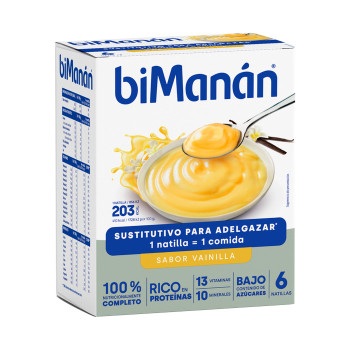 BIMANAN NATILLA SUSTITUTIVA SABOR VAINILLA 6 SOBRES