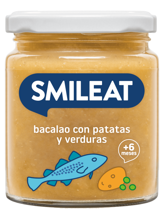 Smileat ecológico bacalao con patatas y verduras 230 g – potito bebé
