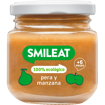 Smileat potito ecológico pera y manzana 130 g – puré bebé