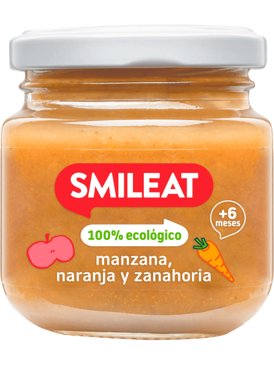 Smileat potito ecológico manzana, naranja y zanahoria 130 g