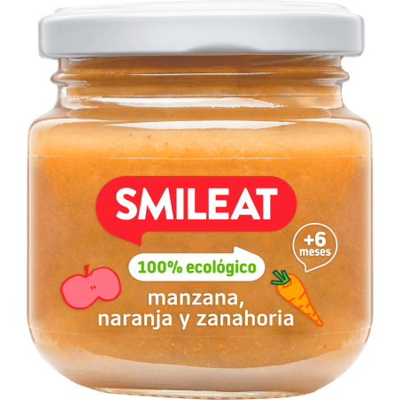 Smileat potito ecológico manzana, naranja y zanahoria 130 g