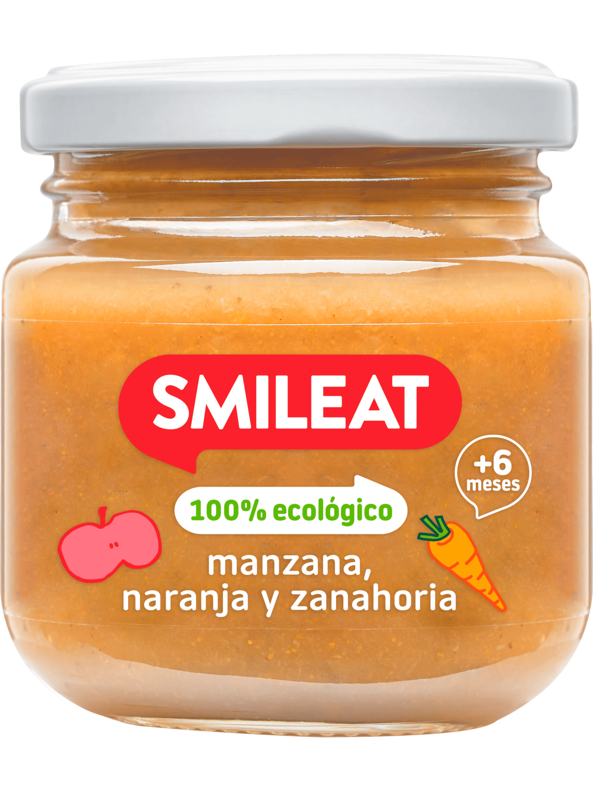 Smileat potito ecológico manzana, naranja y zanahoria 130 g