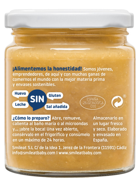 Smileat ecológico bacalao con patatas y verduras 230 g – potito bebé